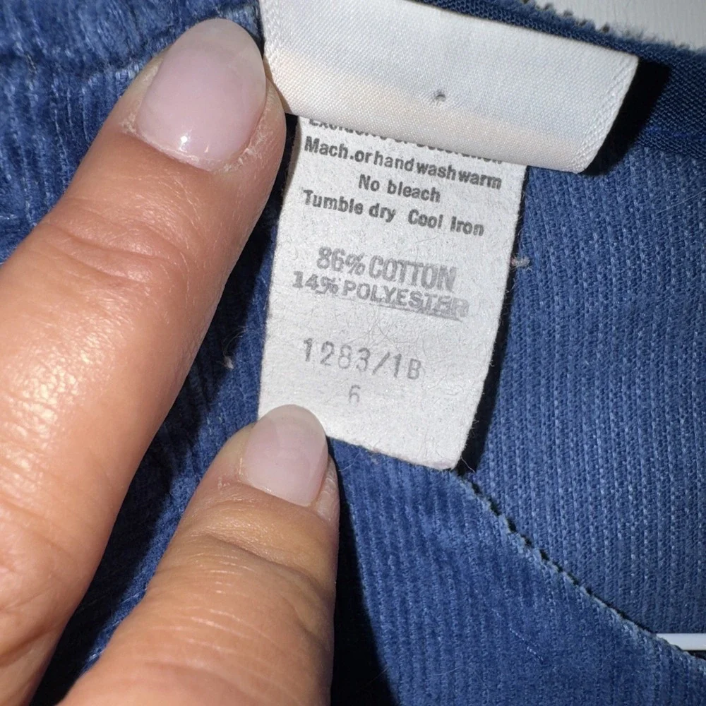 Vintage Key To Fashion Coming Thing Girls Size 6 Blue Corduroy Dress Casual Flaw